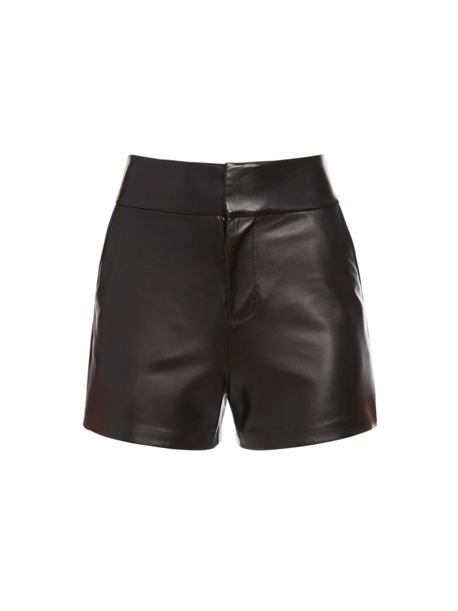 Alice and Olivia Cady High Waisted Leather Short | Shorts