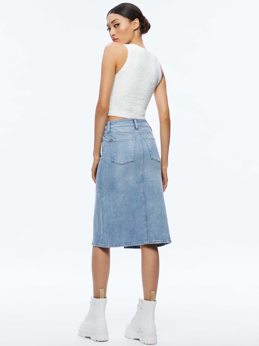 Alice and Olivia Rye Midi Denim Skirt | Skirts