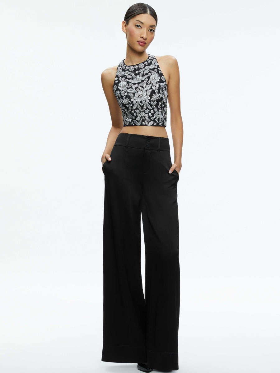 Alice and Olivia Tru Racer Back Fitted Crop Top | Tops