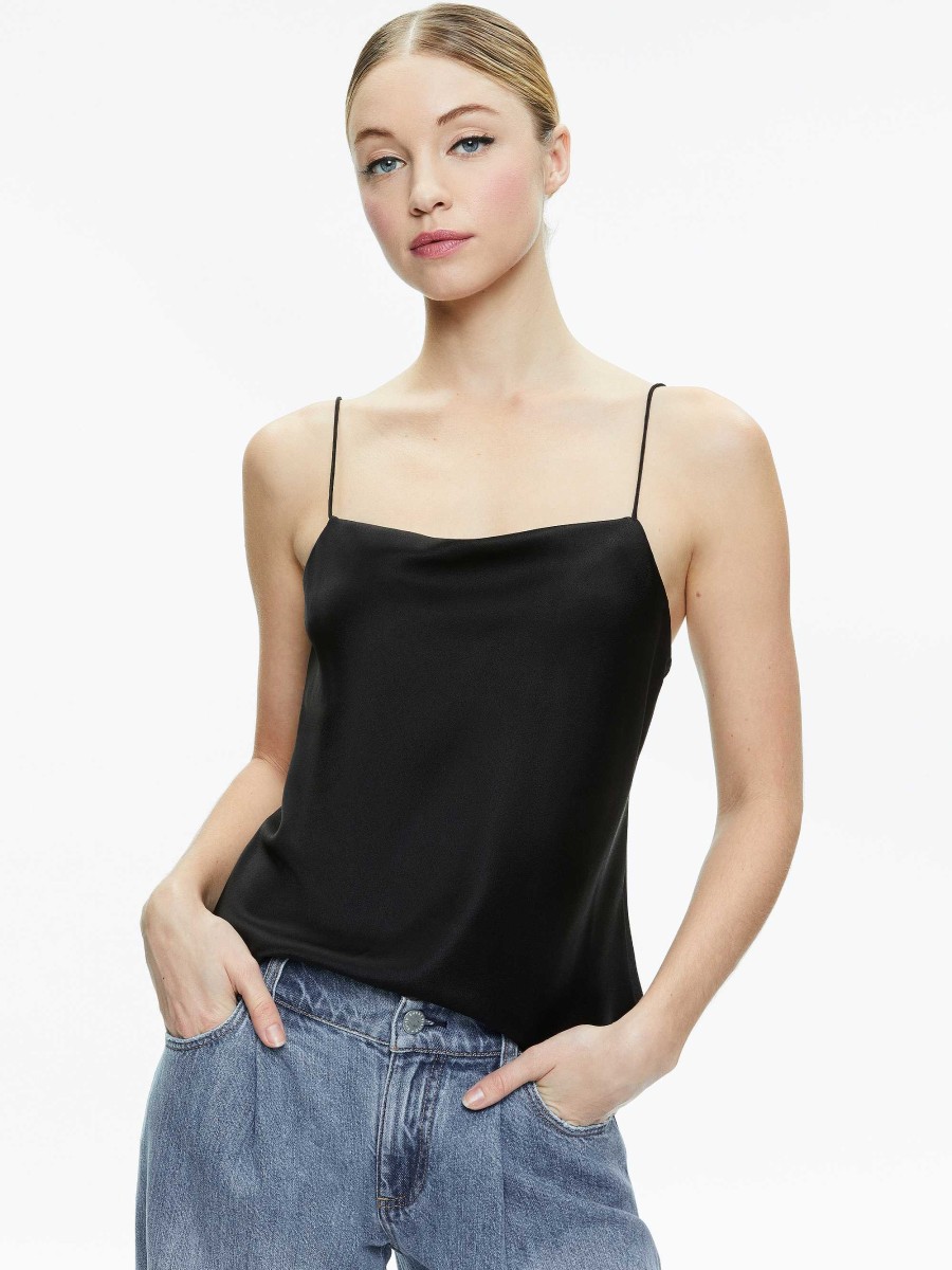 Alice and Olivia Harmon Drapey Slip Tank | Tops