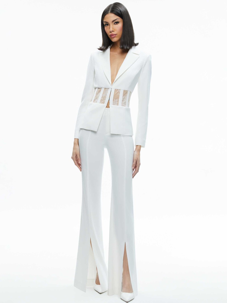 Alice and Olivia Alexia Fitted Sheer Corset Blazer | Jackets + Coats