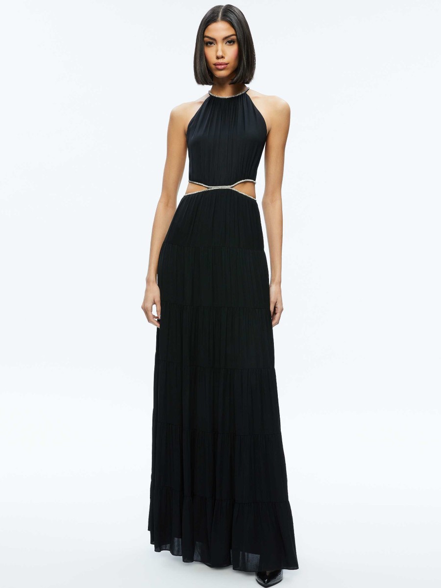 Alice and Olivia Myrtice Embellished Cut Out Maxi Dress | Dresses