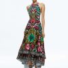 Alice and Olivia Loyce Twist Back Ruffle Maxi Dress | Dresses