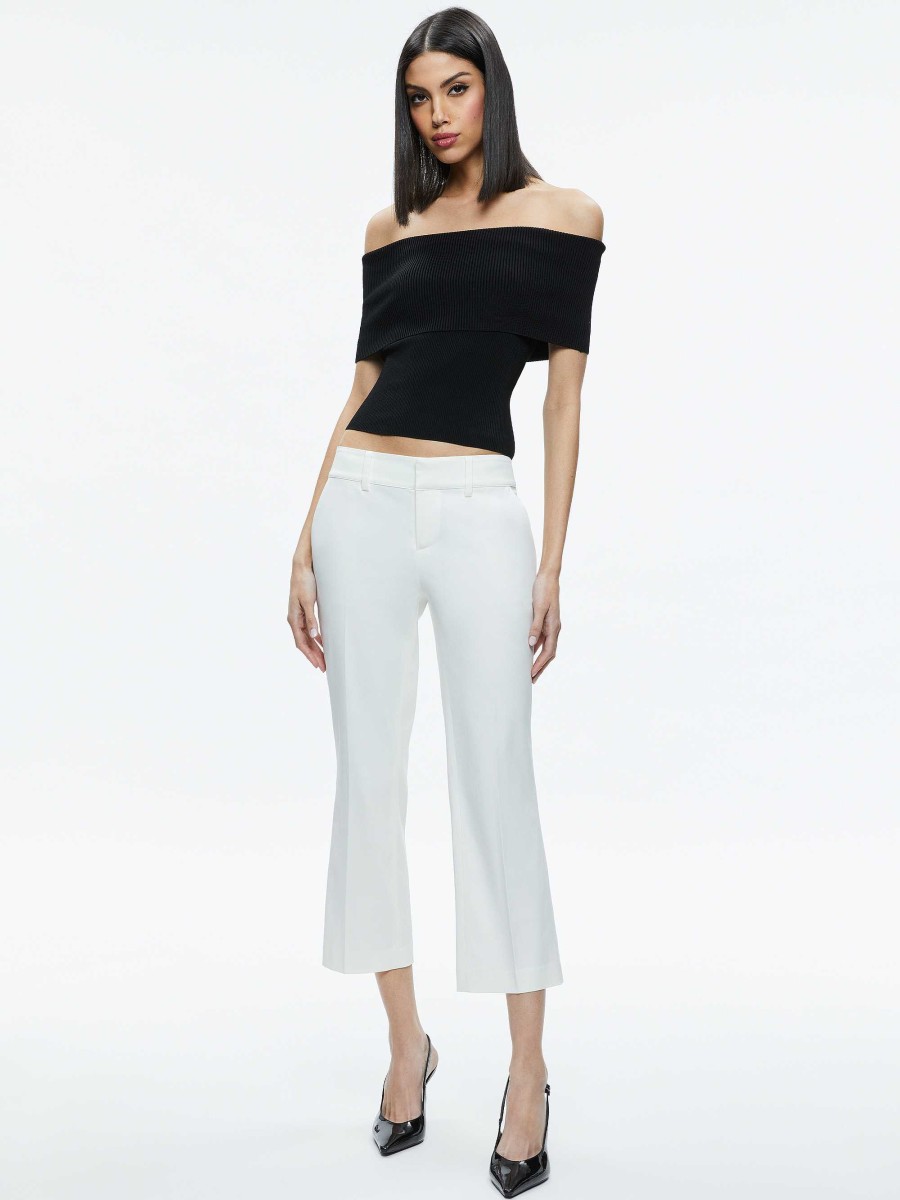 Alice and Olivia Janis Low Rise Cropped Flare Pant | Pants