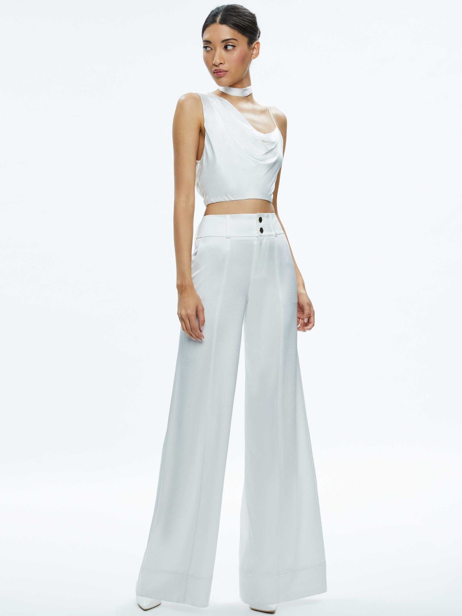 Alice and Olivia Jena Asymmetric Draped Scarf Top | Tops