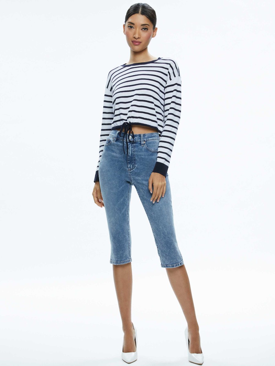 Alice and Olivia Emmie Mid Rise Clam Digger Jean | Pants