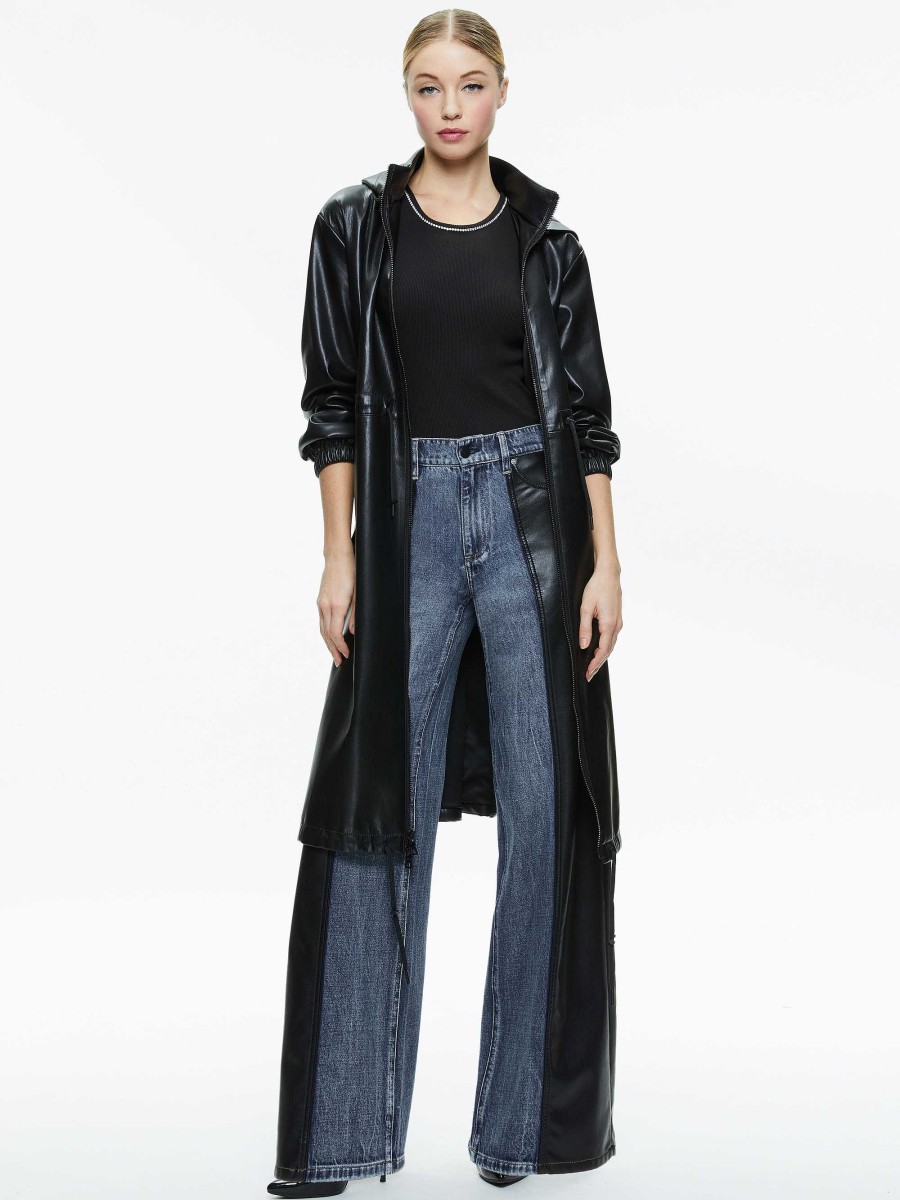 Alice and Olivia Simson Vegan Leather Windbreaker | Jackets + Coats