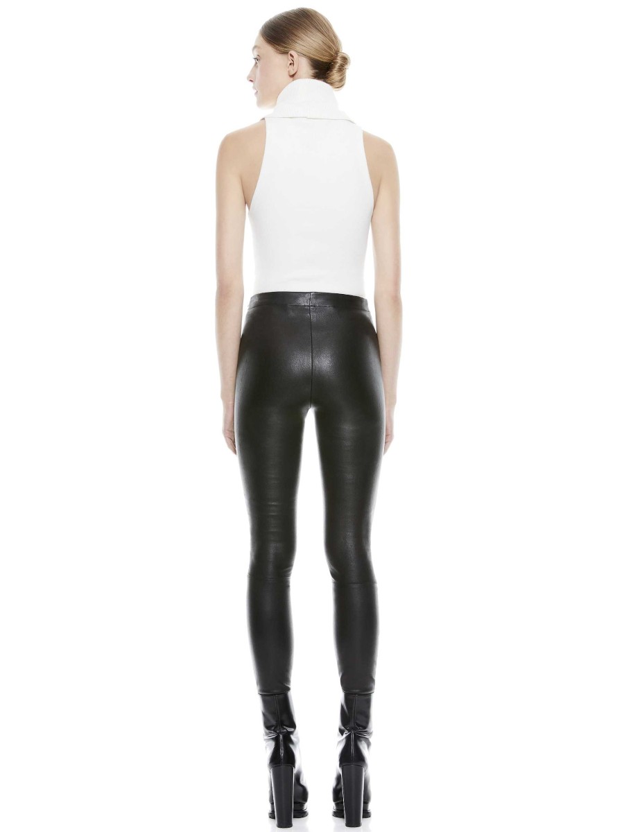 Alice and Olivia Maddox Side Zip Leather Legging | Pants