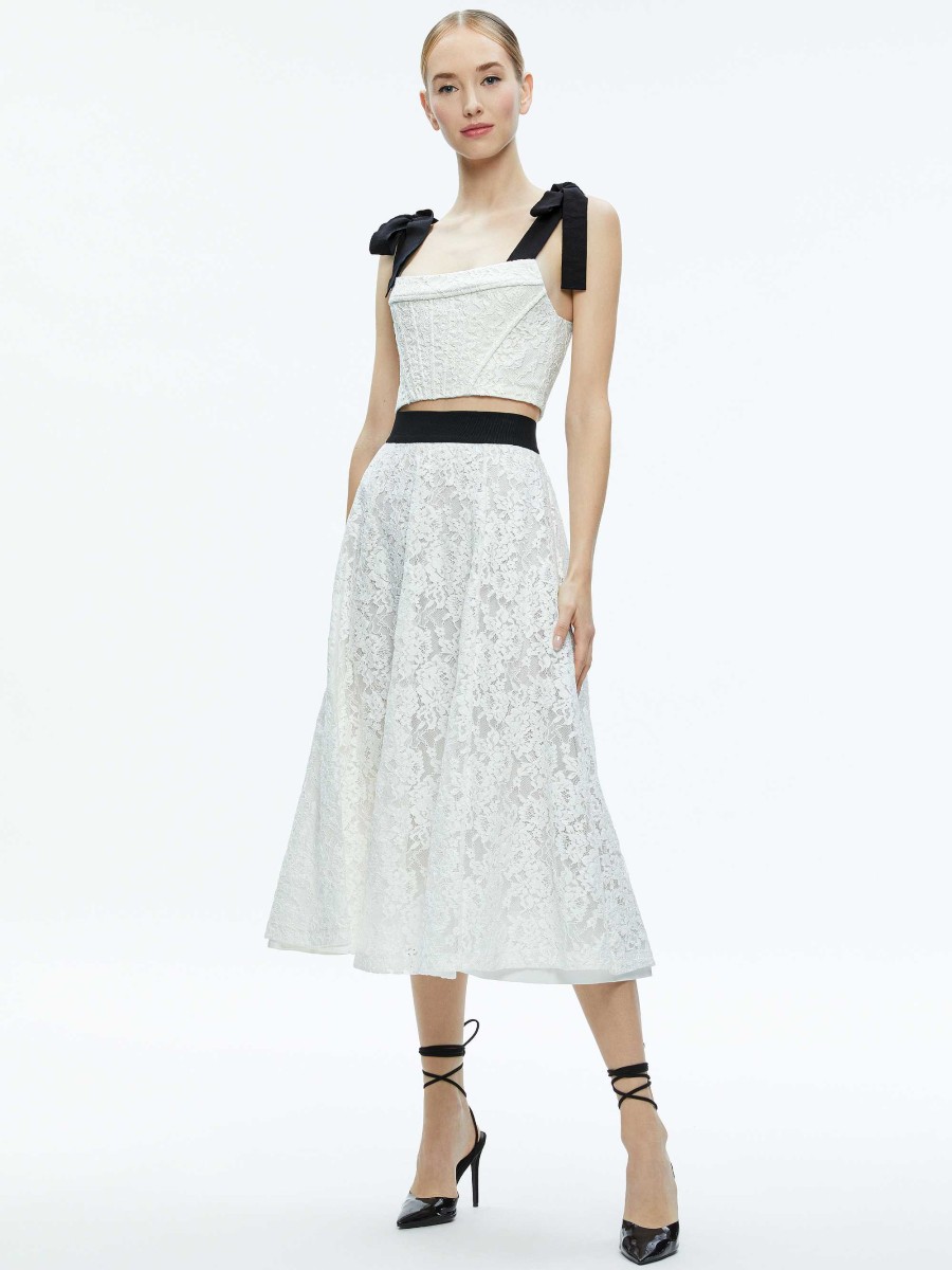 Alice and Olivia Earla Lace Midi Skirt | Skirts