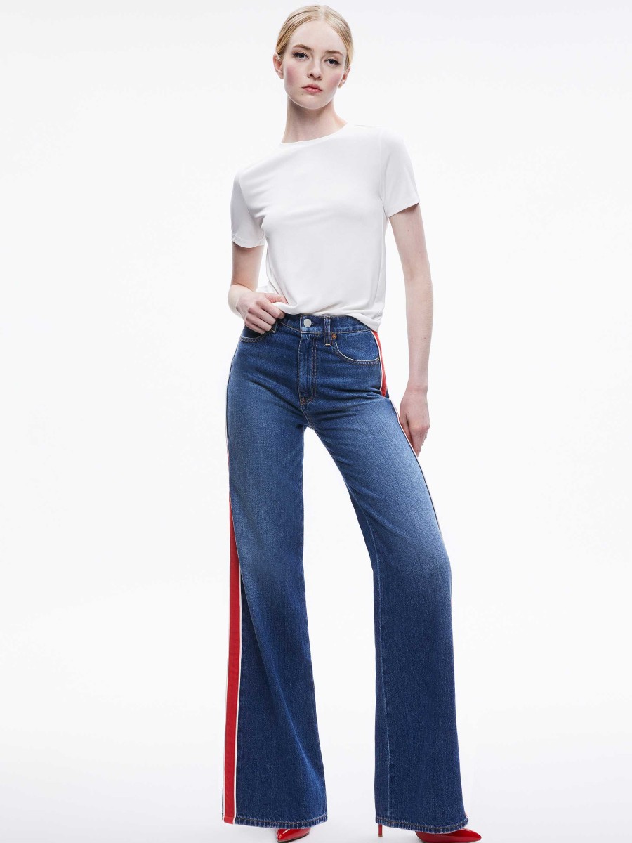 Alice and Olivia Weezy Side Stripe Jean | Pants