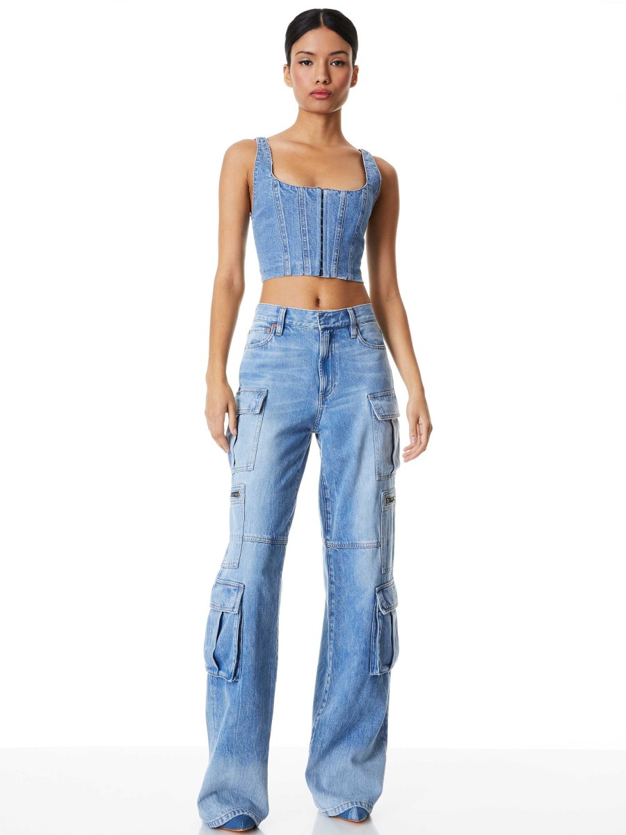 Alice and Olivia Cay Baggy Cargo Jeans | Pants