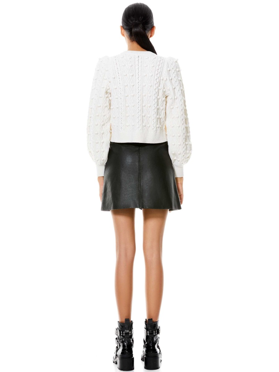 Alice and Olivia Kitty Puff Sleeve Cardigan | Sweaters