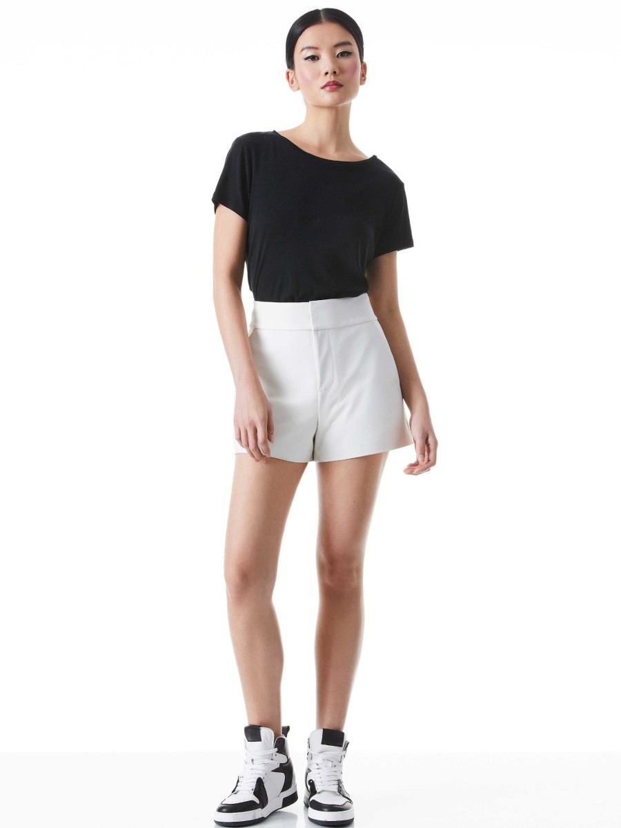 Alice and Olivia Cady High Waisted Leather Short | Shorts