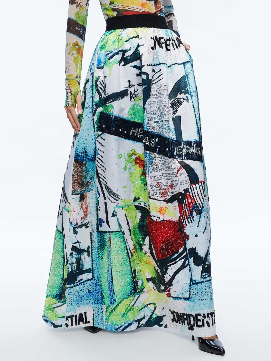 Alice and Olivia A+O X Basquiat Tina Embellished Maxi Skirt | Skirts