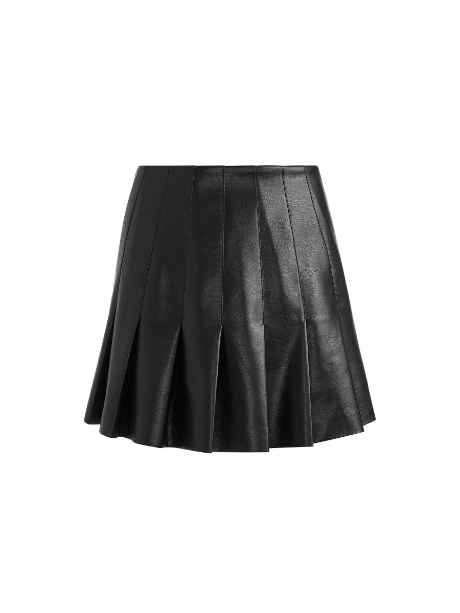 Alice and Olivia Carter Pleated Vegan Leather Mini Skirt | Skirts