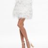 Alice and Olivia Ceresi Feather Top + Cina Feather Mini Skirt | Matching Sets