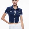 Alice and Olivia Marlena Button Front Polo | Tops