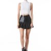 Alice and Olivia Carter Pleated Vegan Leather Mini Skirt | Skirts