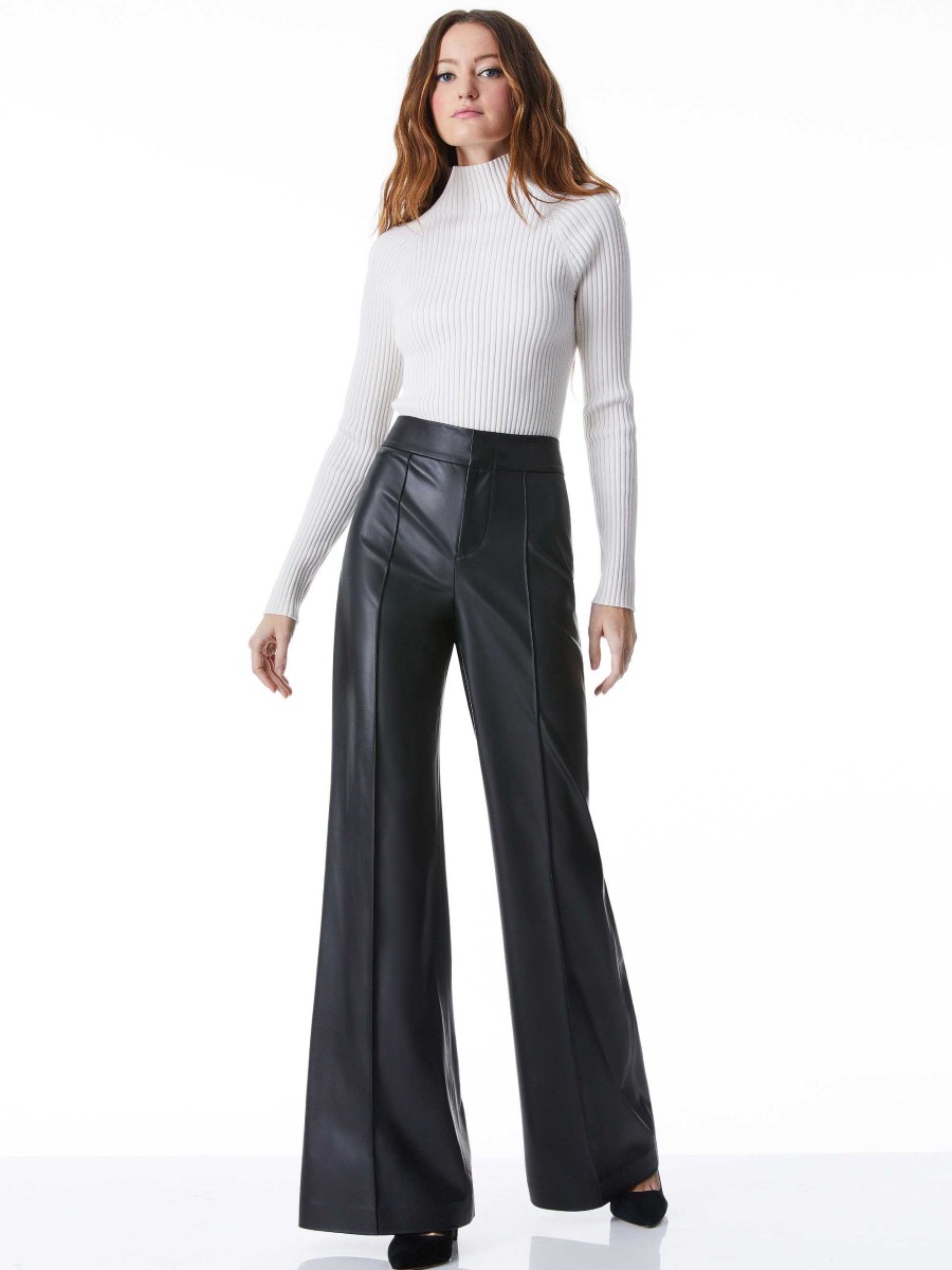 Alice and Olivia Dylan Vegan Leather Wide Leg Pant | Pants