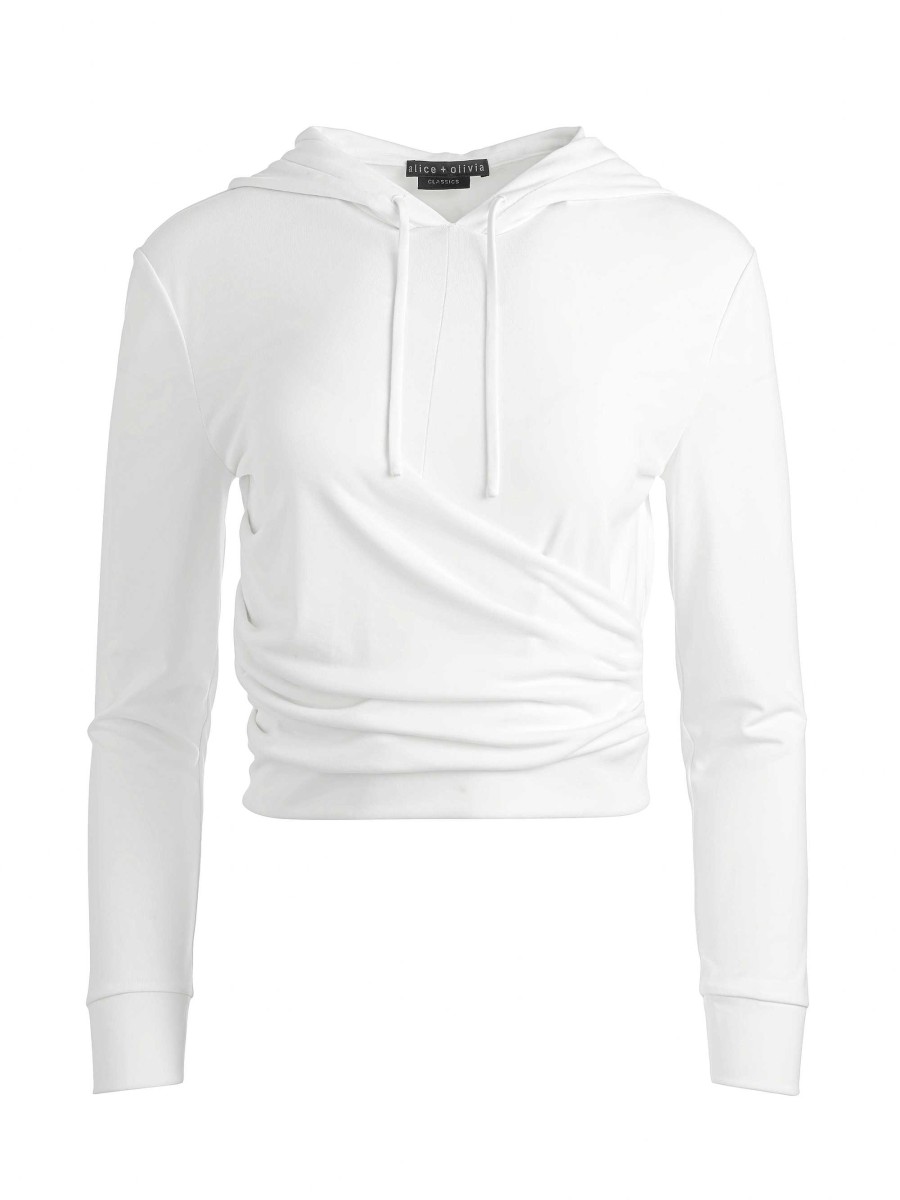 Alice and Olivia Kirk Wrap Front Hoodie | Tops