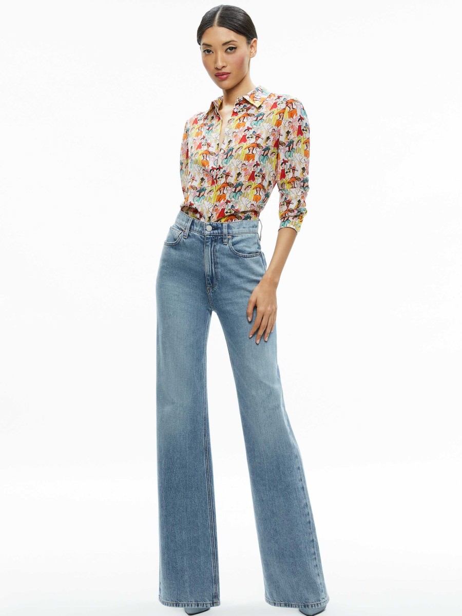 Alice and Olivia A+O X Blair Z Willa Placket Top | Tops